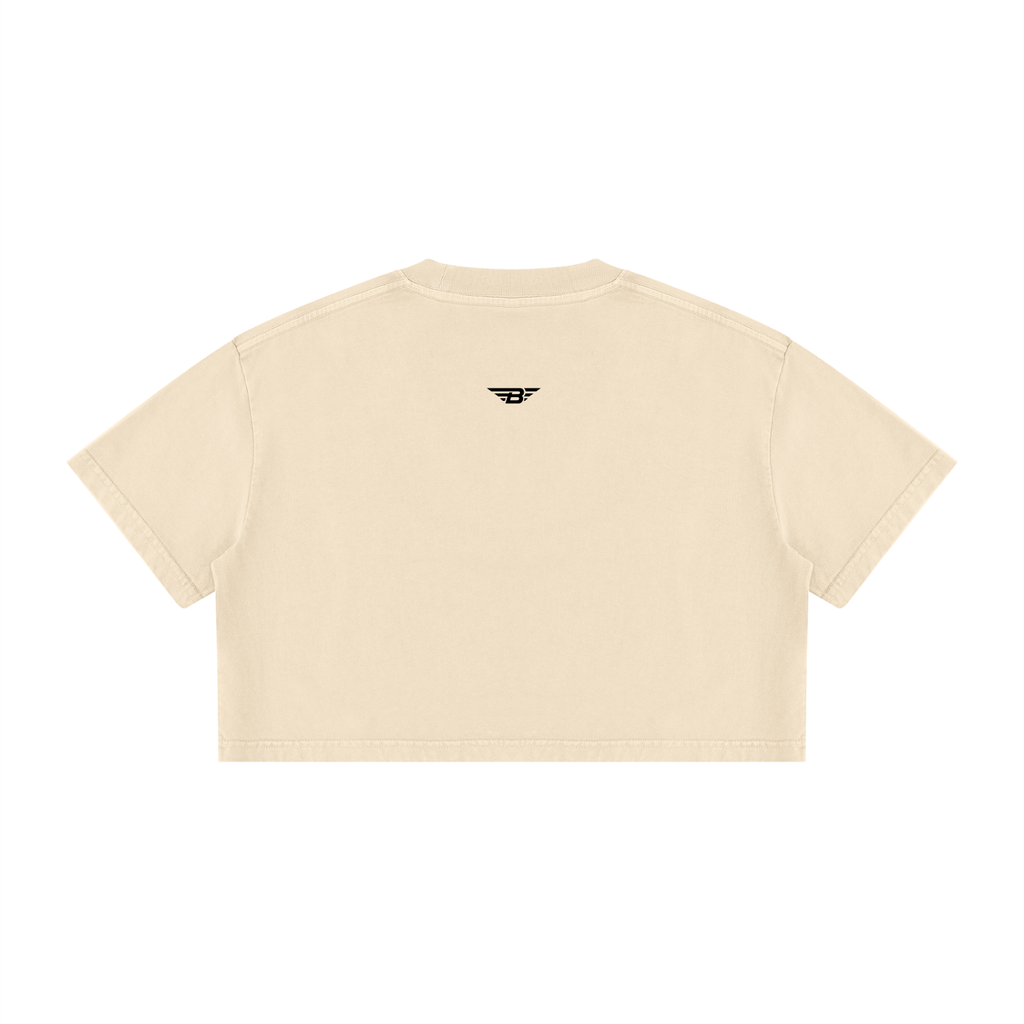 Women's Mineral Wash Cotton Crop T-Shirt
