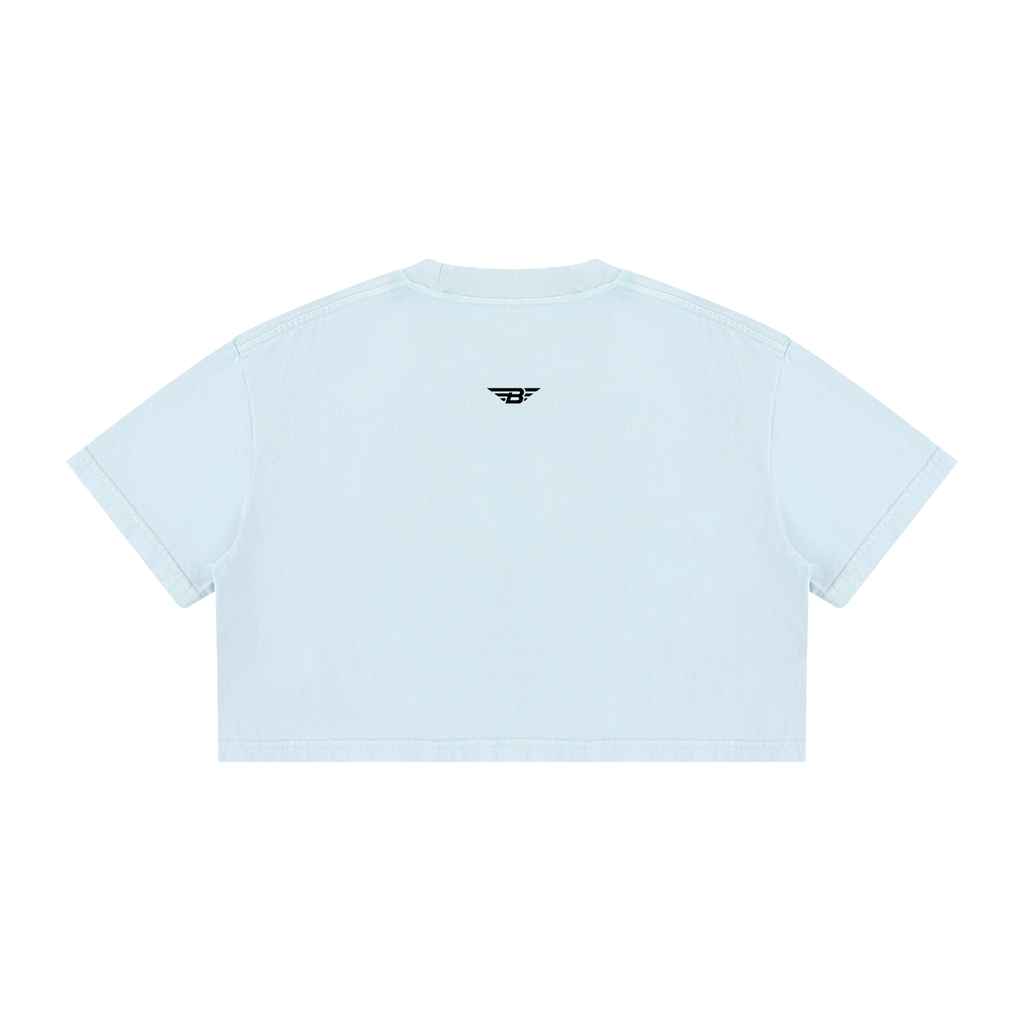Women's Mineral Wash Cotton Crop T-Shirt