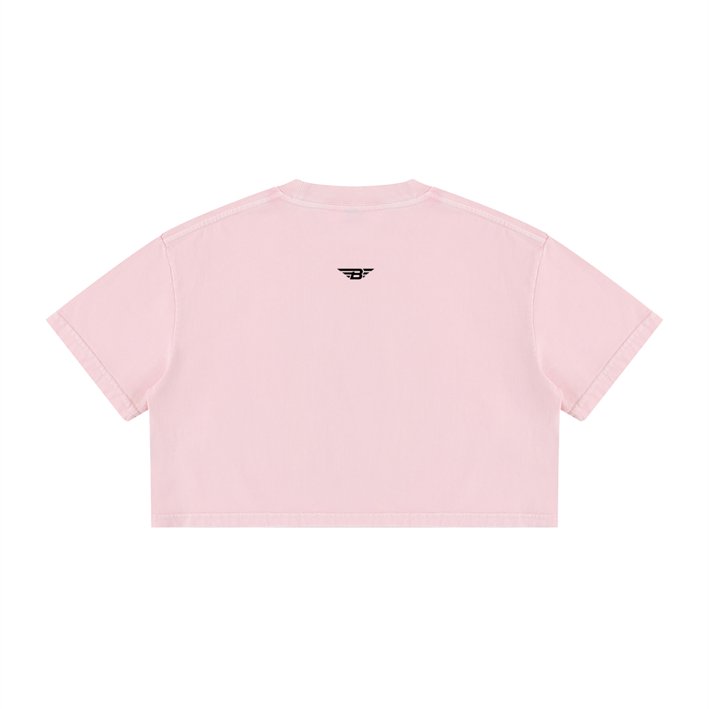 Women's Mineral Wash Cotton Crop T-Shirt