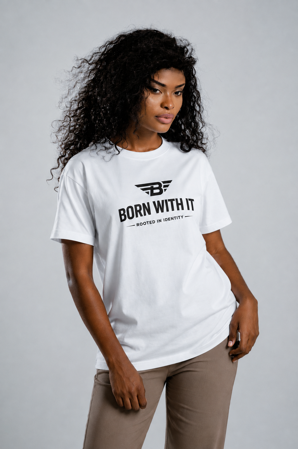 BORN WITH IT™ PURE COTTON T-SHIRT [White]