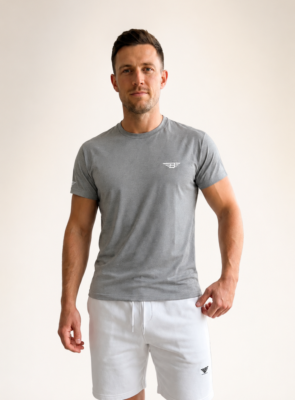 THE GREY COTTON BLEND  T-SHIRT